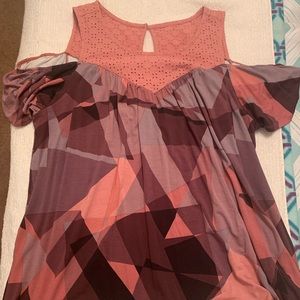 Torrid Geo and Eyelet flowy top